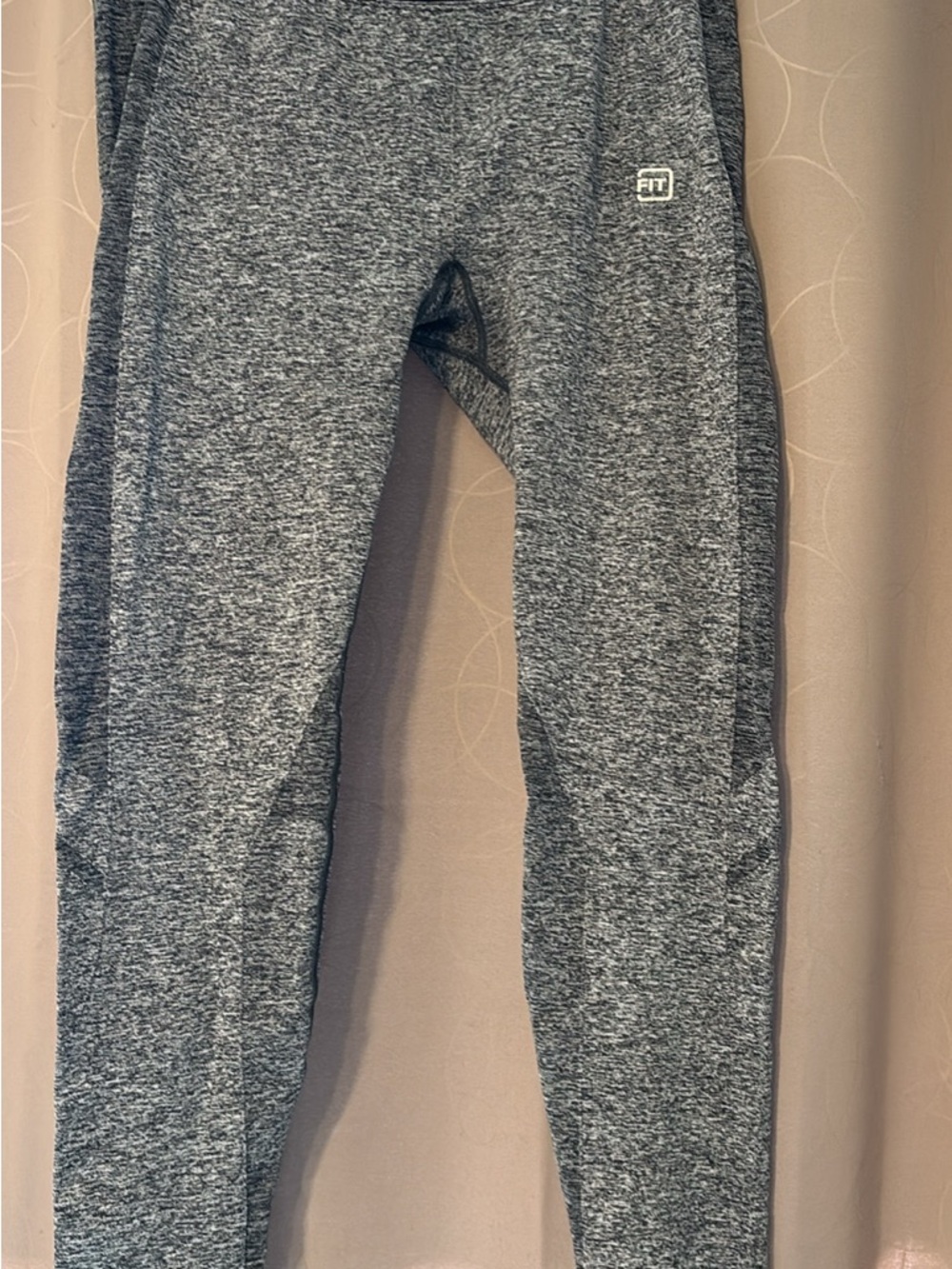 Women's Gray Heather Performance Leggings - Fit Logo